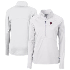 Philadelphia Phillies Cutter & Buck Women's Cooperstown Collection DryTec Adapt Eco Knit Stretch Recycled Raglan Half-Zip Top Near Me