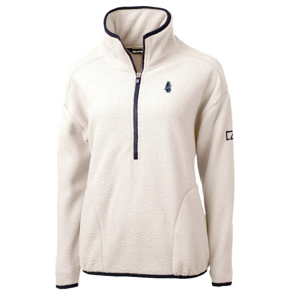 Chicago Cubs Cutter & Buck Women's Cooperstown Collection Cascade Eco Sherpa Fleece Half-Zip Pullover Jacket Discount