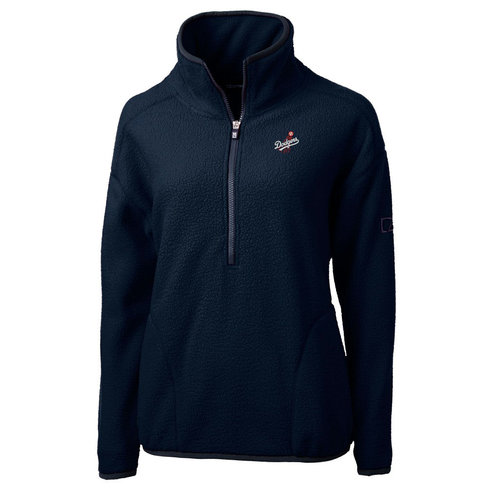 Los Angeles Dodgers Cutter & Buck Women's  Cascade Eco Sherpa Fleece Half-Zip Pullover Jacket Sale