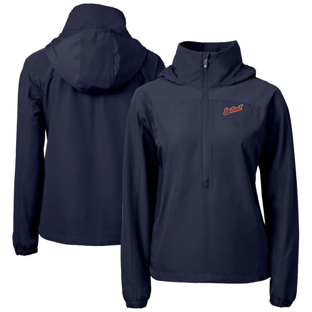 Detroit Tigers Cutter & Buck Women's  Charter Eco Recycled Half-Zip Anorak Jacket Online