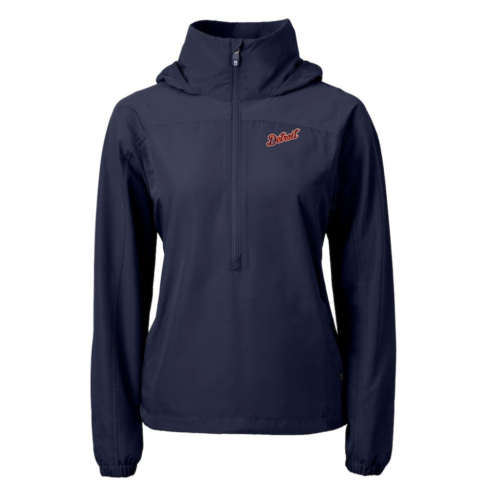 Detroit Tigers Cutter & Buck Women's  Charter Eco Recycled Half-Zip Anorak Jacket Online