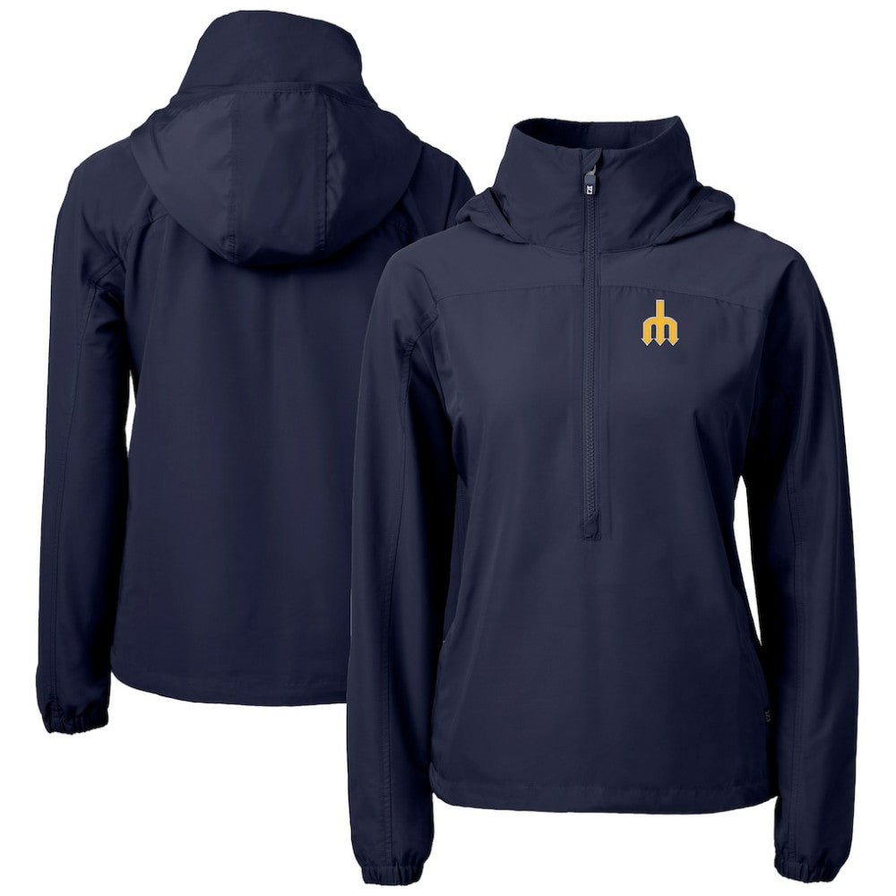Seattle Mariners Cutter & Buck Women's  Charter Eco Recycled Half-Zip Anorak Jacket Online