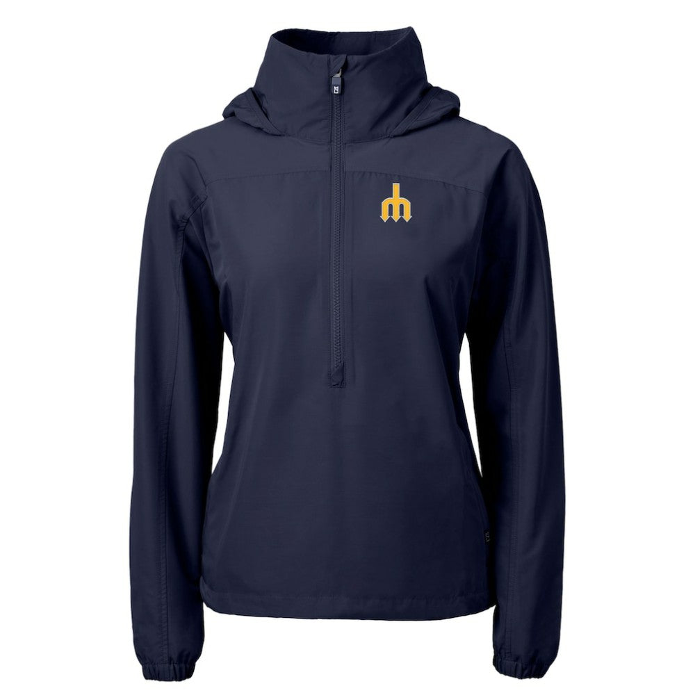Seattle Mariners Cutter & Buck Women's  Charter Eco Recycled Half-Zip Anorak Jacket Online