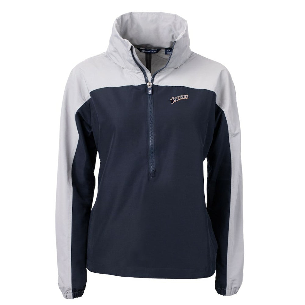 San Diego Padres Cutter & Buck Women's Cooperstown Collection Charter Eco Recycled Half-Zip Anorak Jacket Discount