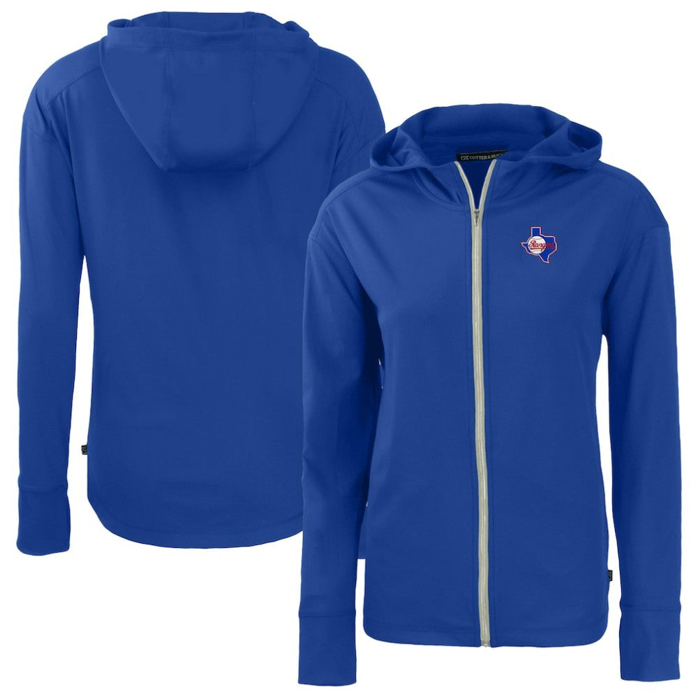 Texas Rangers Cutter & Buck Women's Cooperstown Collection Daybreak Eco Recycled Full-Zip Hoodie Jacket Online