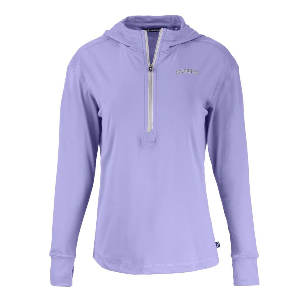 Colorado Rockies Cutter & Buck Women's Daybreak Eco Recycled Half-Zip Hoodie Outlet