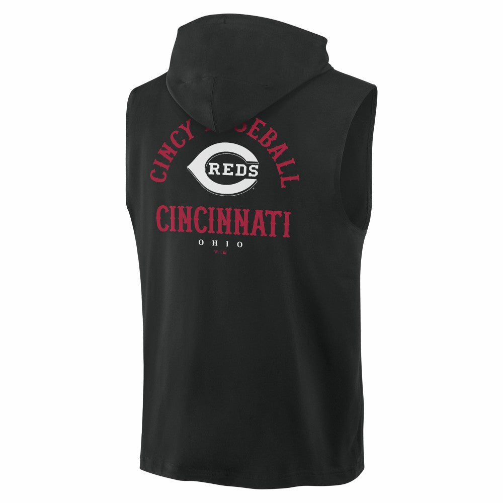 Cincinnati Reds Fanatics Fire Speed Sleeveless Pullover Hoodie Outlet