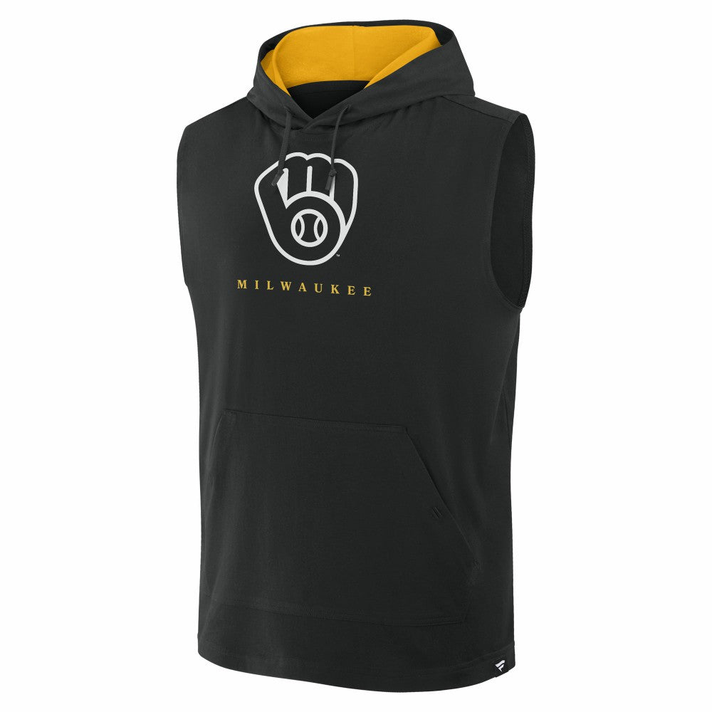 Milwaukee Brewers Fanatics Fire Speed Sleeveless Pullover Hoodie Online