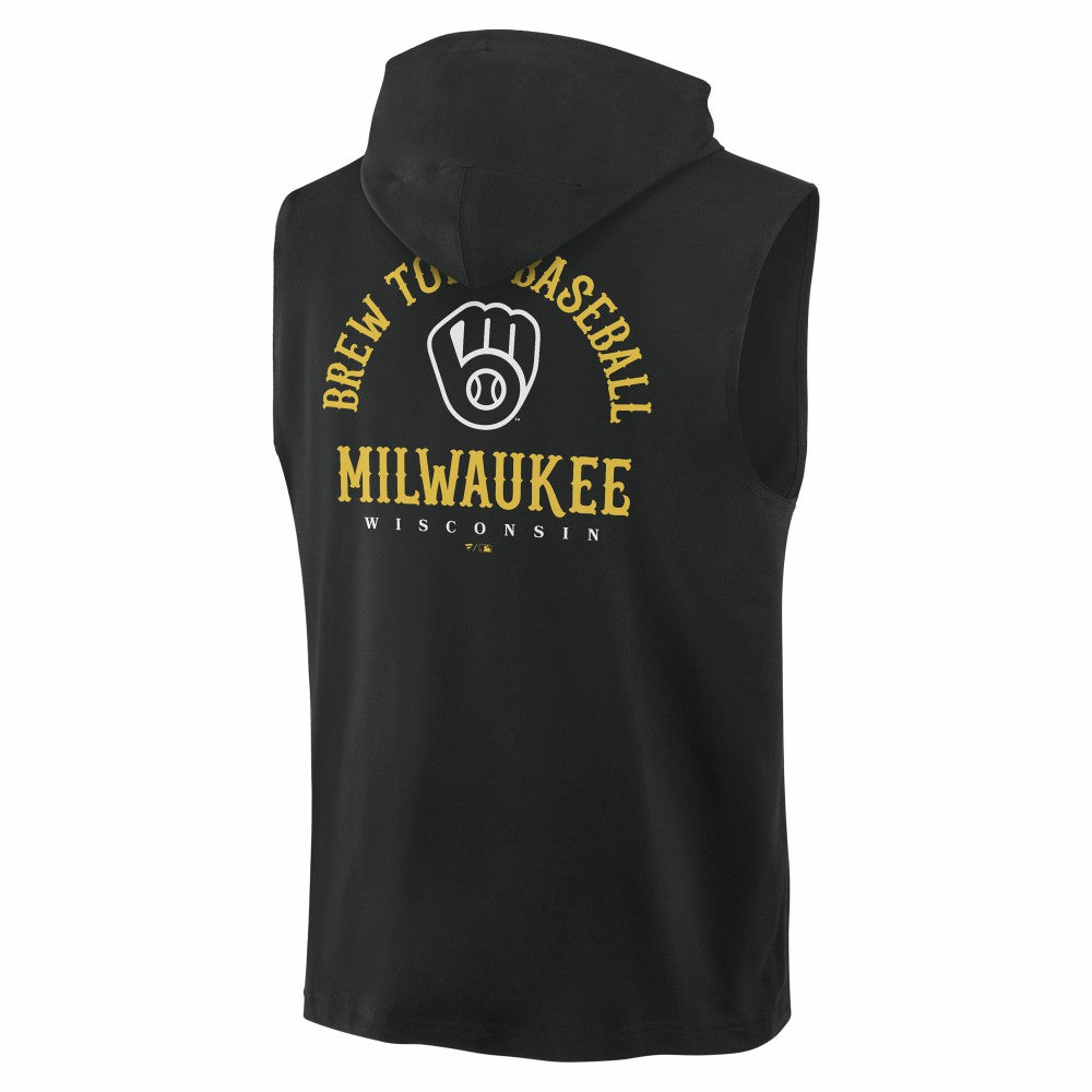 Milwaukee Brewers Fanatics Fire Speed Sleeveless Pullover Hoodie Online