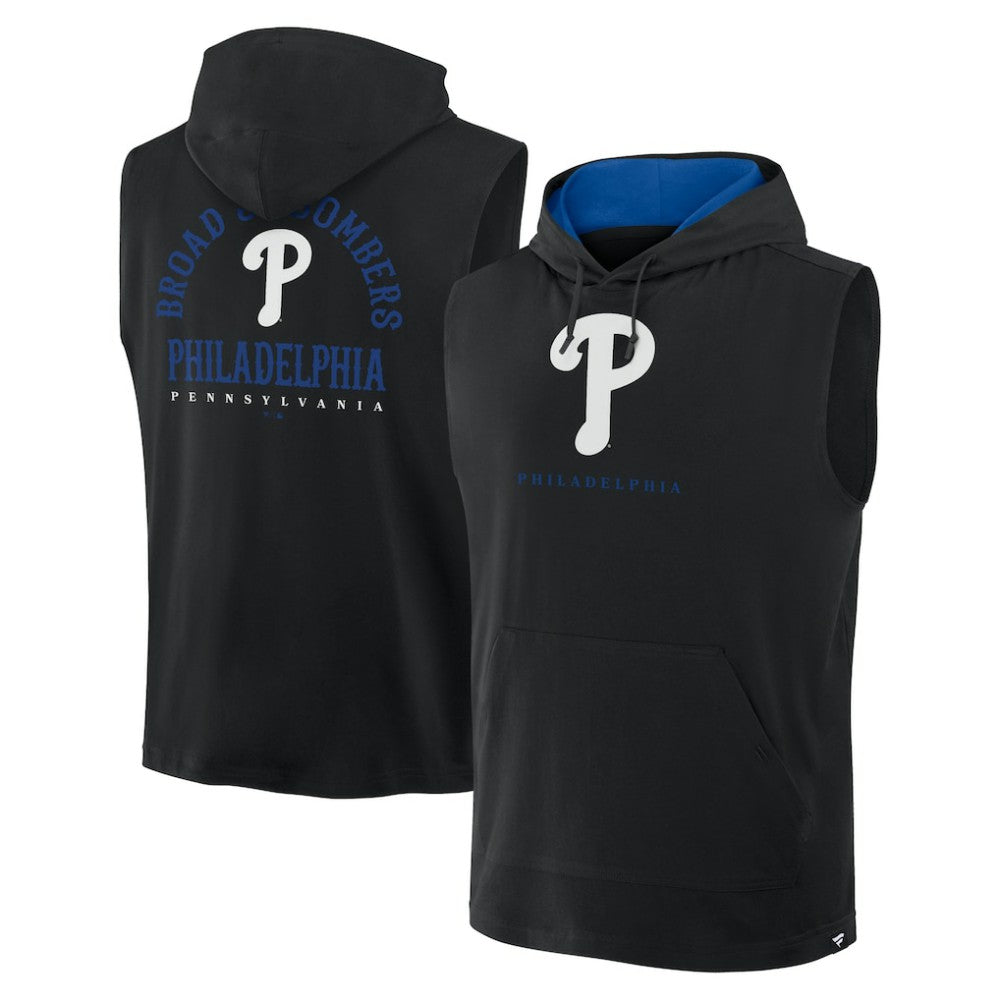 Philadelphia Phillies Fanatics Fire Speed Sleeveless Pullover Hoodie Outlet