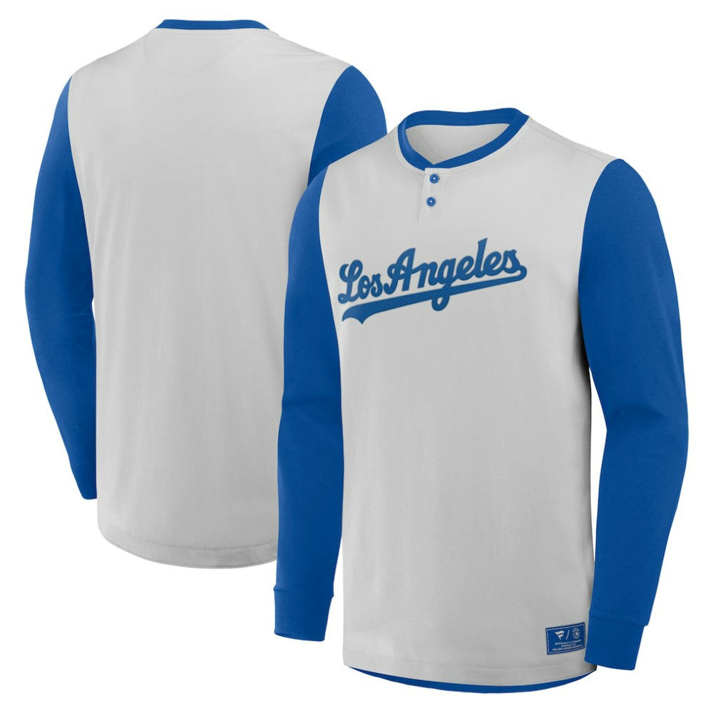 Los Angeles Dodgers Fanatics Clubhouse Long Sleeve Henley Shirt for sale