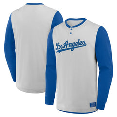 Los Angeles Dodgers Fanatics Clubhouse Long Sleeve Henley Shirt for sale