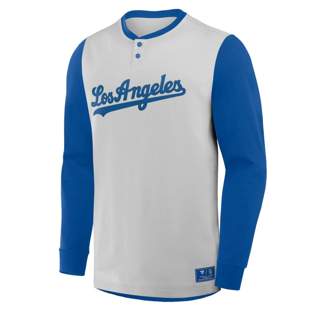Los Angeles Dodgers Fanatics Clubhouse Long Sleeve Henley Shirt for sale