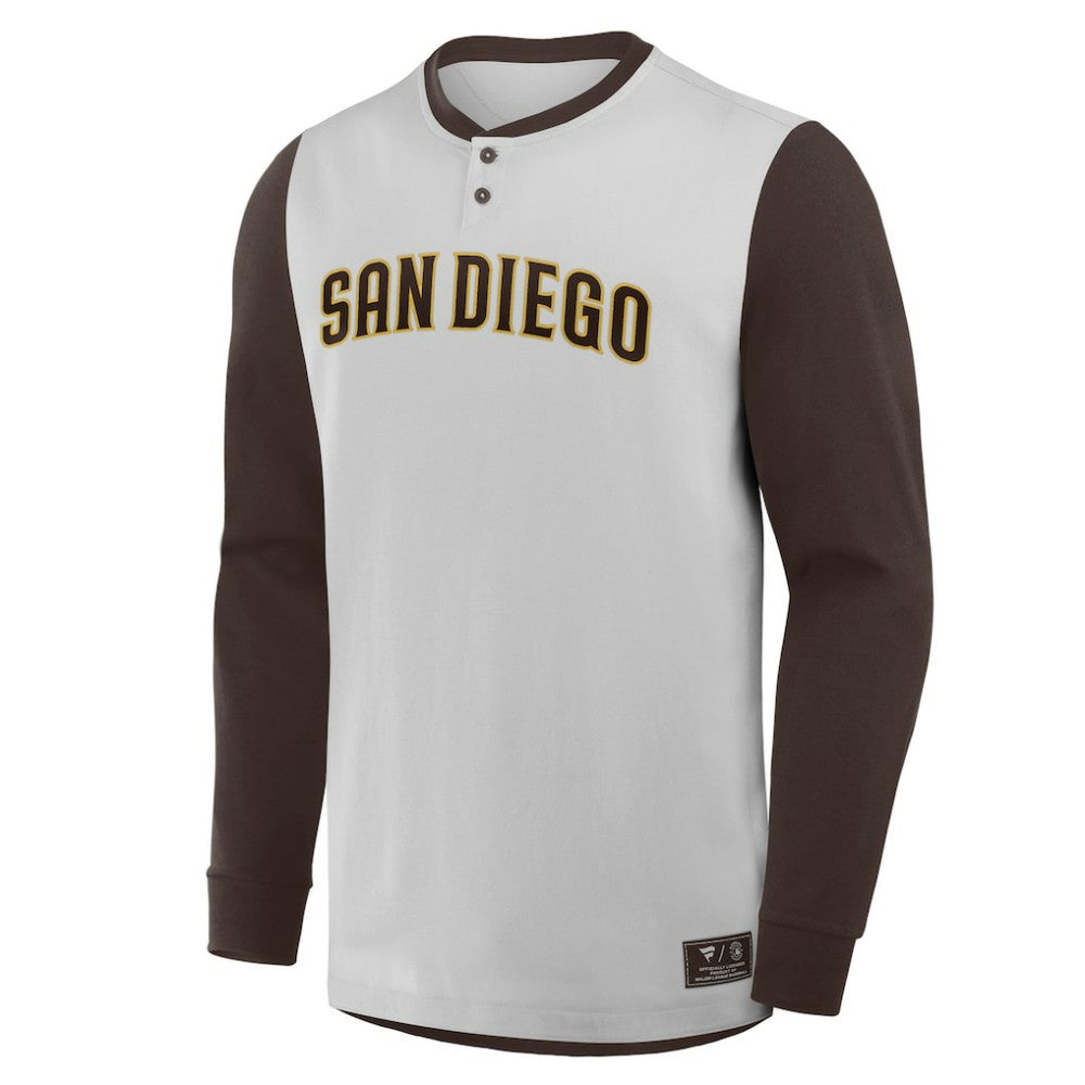 San Diego Padres Fanatics Clubhouse Long Sleeve Henley Shirt Sale