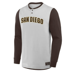 San Diego Padres Fanatics Clubhouse Long Sleeve Henley Shirt Sale