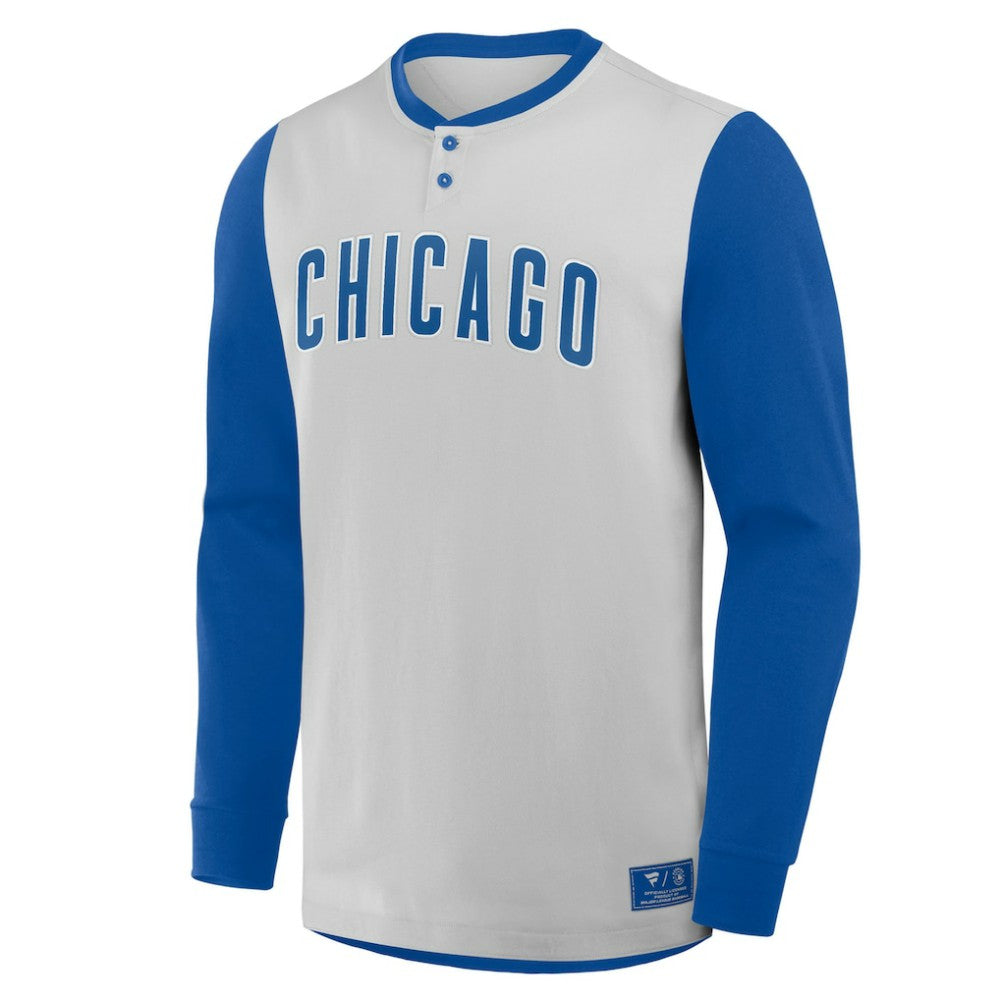Chicago Cubs Fanatics Clubhouse Long Sleeve Henley Shirt Discount