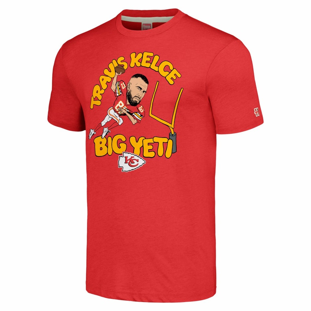 Travis Kelce Kansas City Chiefs Homage Unisex Caricature Player Tri-Blend T-Shirt - Red - NFL