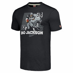 Bo Jackson Las Vegas Raiders Homage Unisex Caricature Retired Player Tri-Blend T-Shirt - Charcoal - NFL