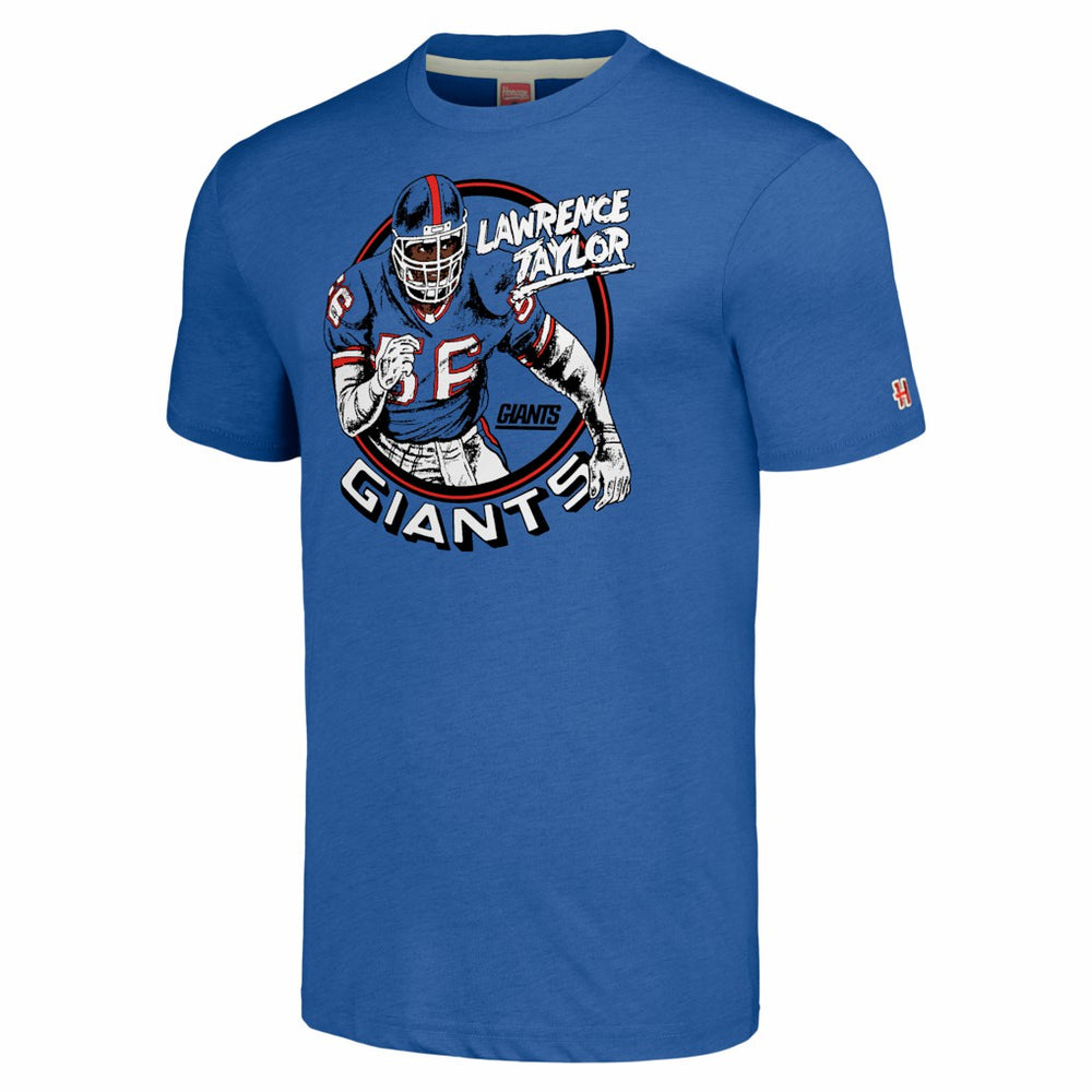 Lawrence Taylor New York Giants Homage Unisex Caricature Retired Player Tri-Blend T-Shirt - Royal - NFL
