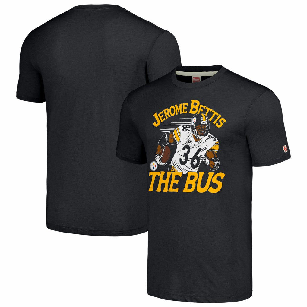 Jerome Bettis Pittsburgh Steelers Homage Caricature Retired Player Tri-Blend T-Shirt - Charcoal - NFL