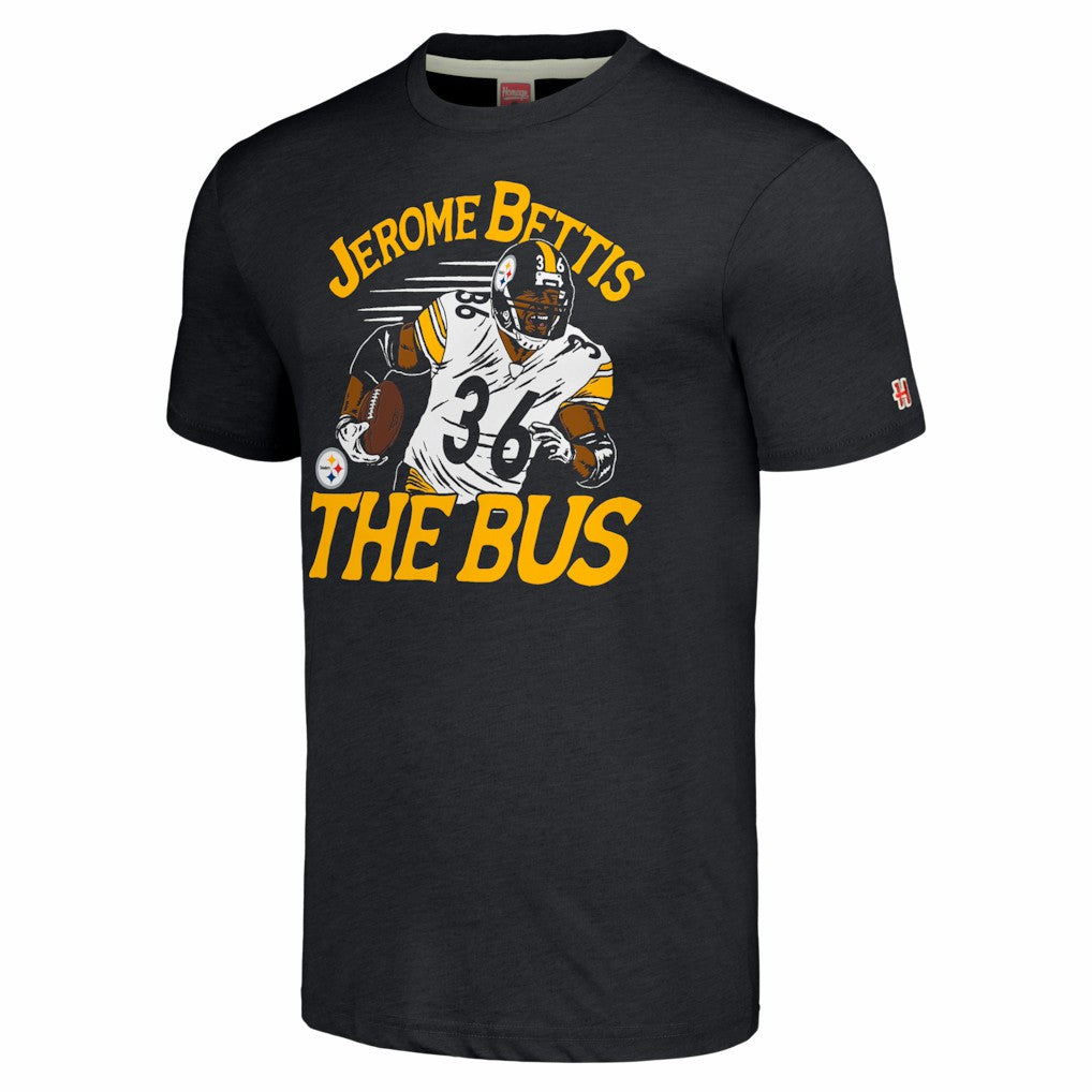 Jerome Bettis Pittsburgh Steelers Homage Caricature Retired Player Tri-Blend T-Shirt - Charcoal - NFL
