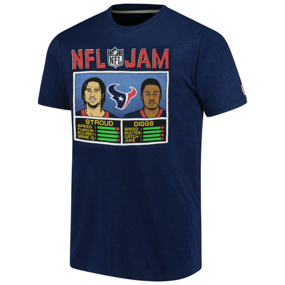 C.J. Stroud & Stefon Diggs Houston Texans Homage Unisex NFL Jam Tri-Blend T-Shirt - Navy - NFL