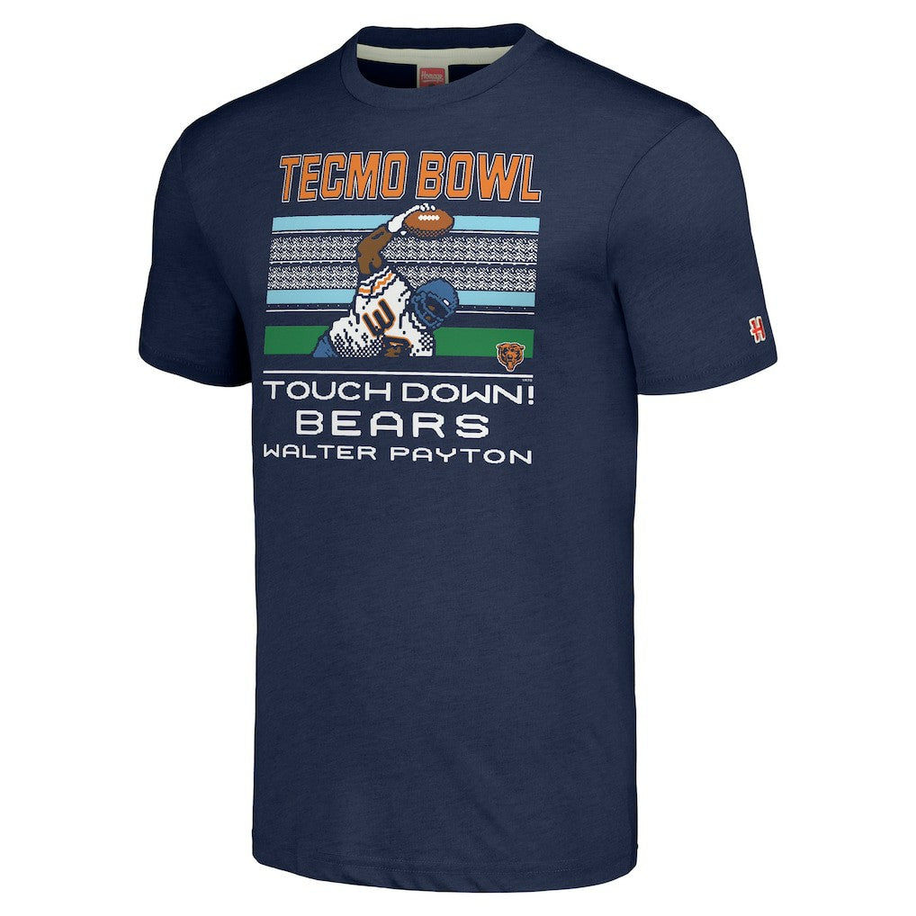 Walter Payton Chicago Bears Homage Unisex Tecmo Bowl Retired Player Graphic Tri-Blend T-Shirt - Navy - NFL