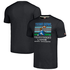 Barry Sanders Detroit Lions Homage Unisex Tecmo Bowl Retired Player Graphic Tri-Blend T-Shirt - Charcoal - NFL