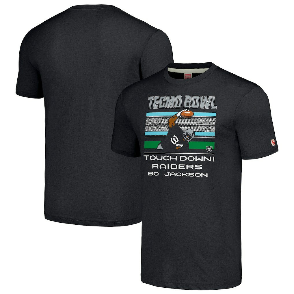 Bo Jackson Las Vegas Raiders Homage Unisex Tecmo Bowl Retired Player Graphic Tri-Blend T-Shirt - Charcoal - NFL