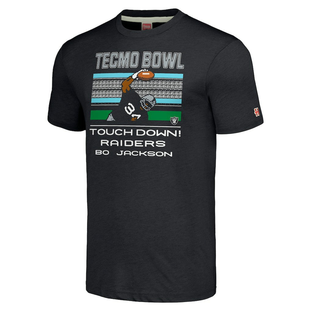 Bo Jackson Las Vegas Raiders Homage Unisex Tecmo Bowl Retired Player Graphic Tri-Blend T-Shirt - Charcoal - NFL