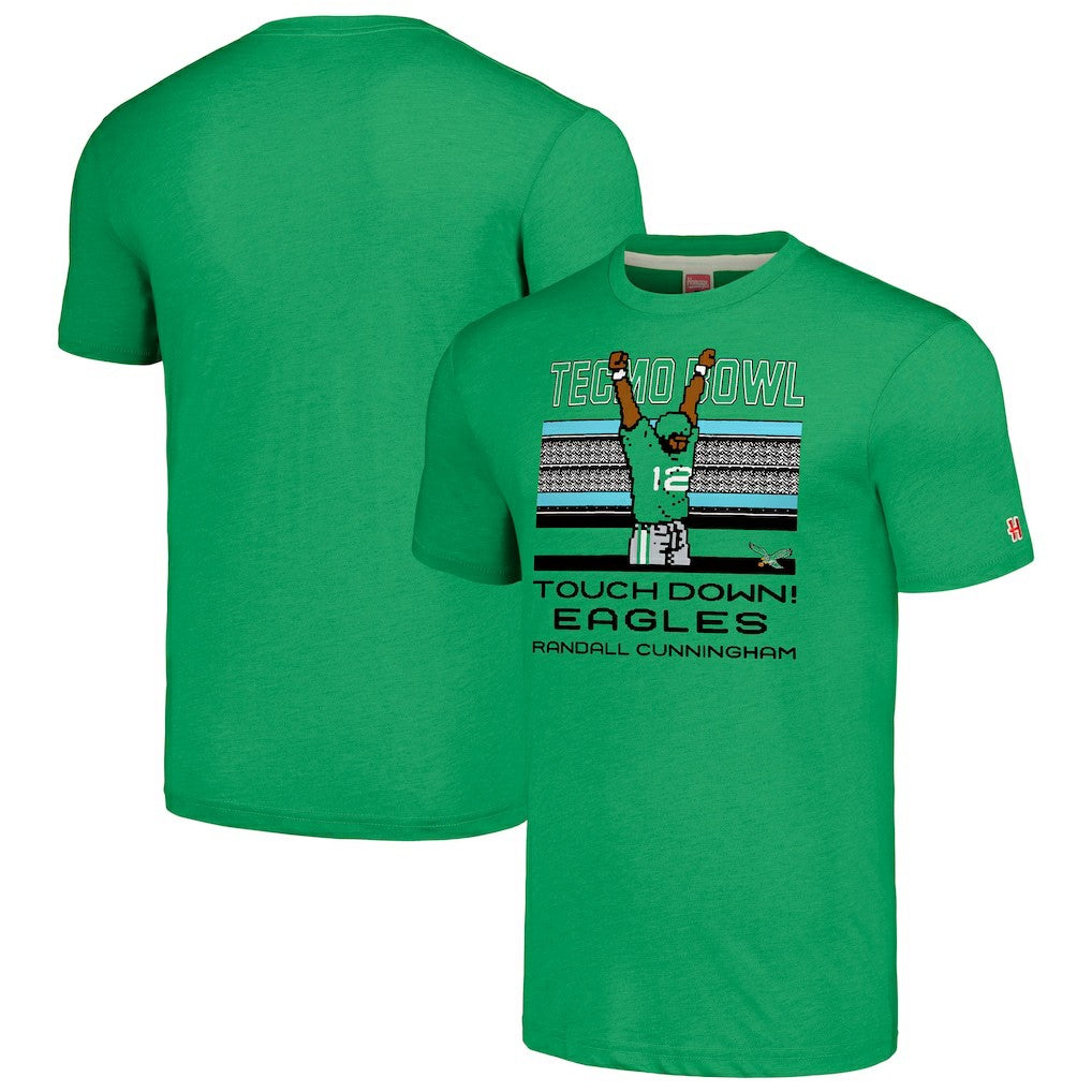 Randall Cunningham Philadelphia Eagles Homage Unisex Tecmo Bowl Retired Player Graphic Tri-Blend T-Shirt - Kelly Green - NFL