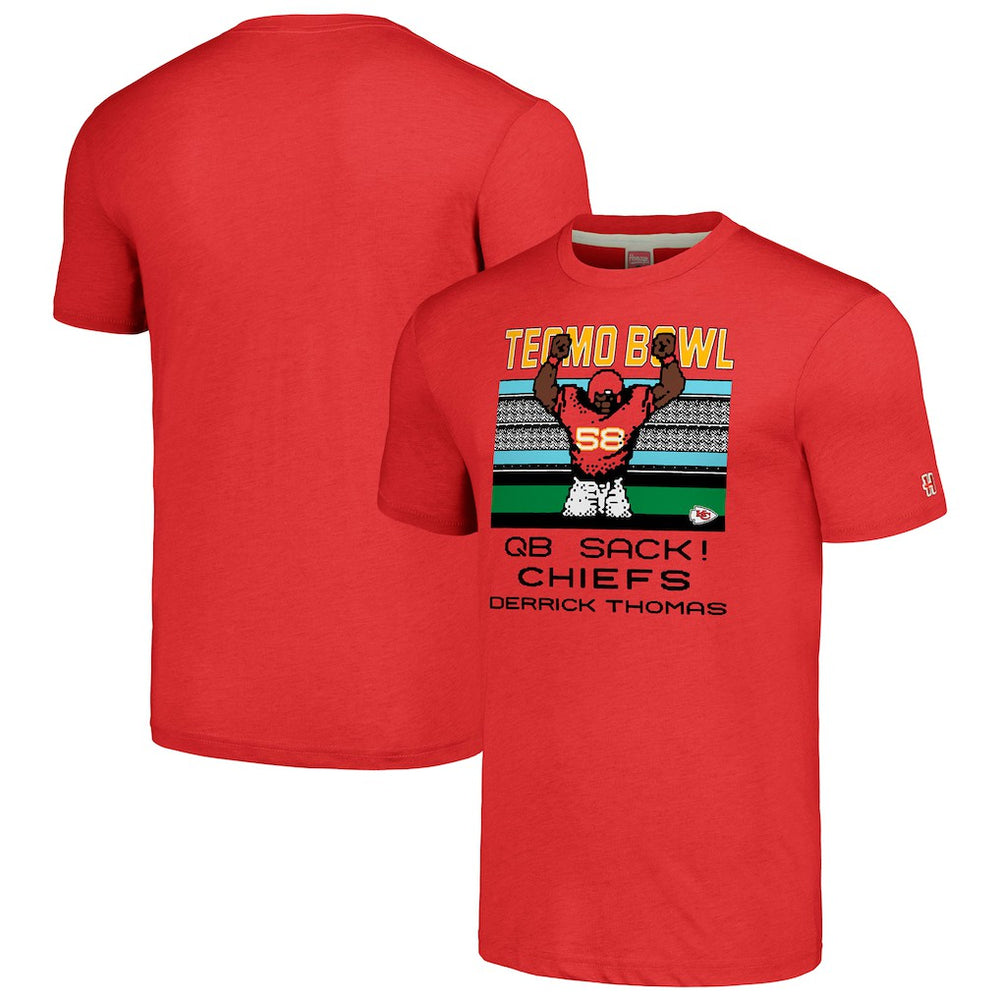Derrick Thomas Kansas City Chiefs Homage Unisex Tecmo Bowl Retired Player Graphic Tri-Blend T-Shirt - Red - NFL