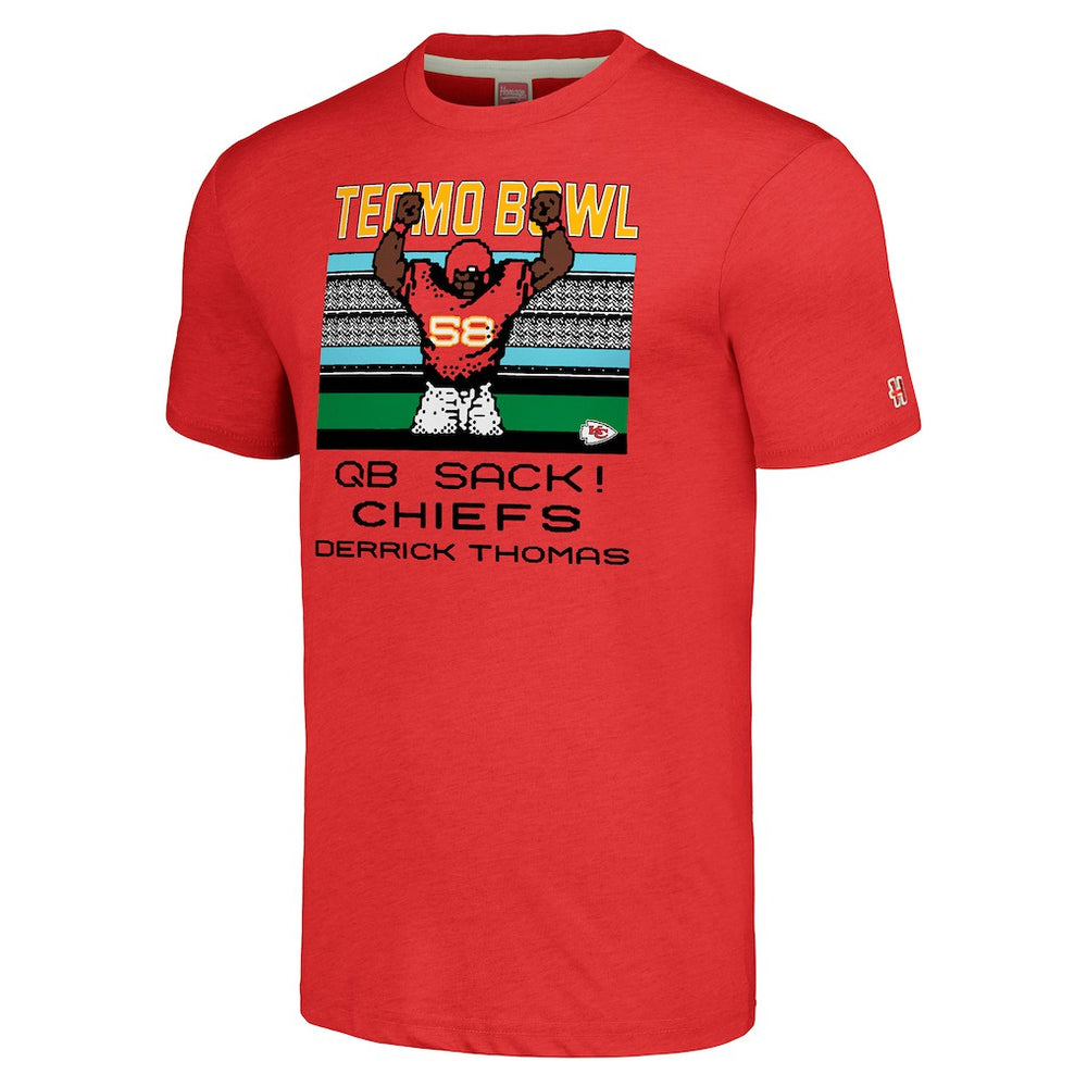 Derrick Thomas Kansas City Chiefs Homage Unisex Tecmo Bowl Retired Player Graphic Tri-Blend T-Shirt - Red - NFL