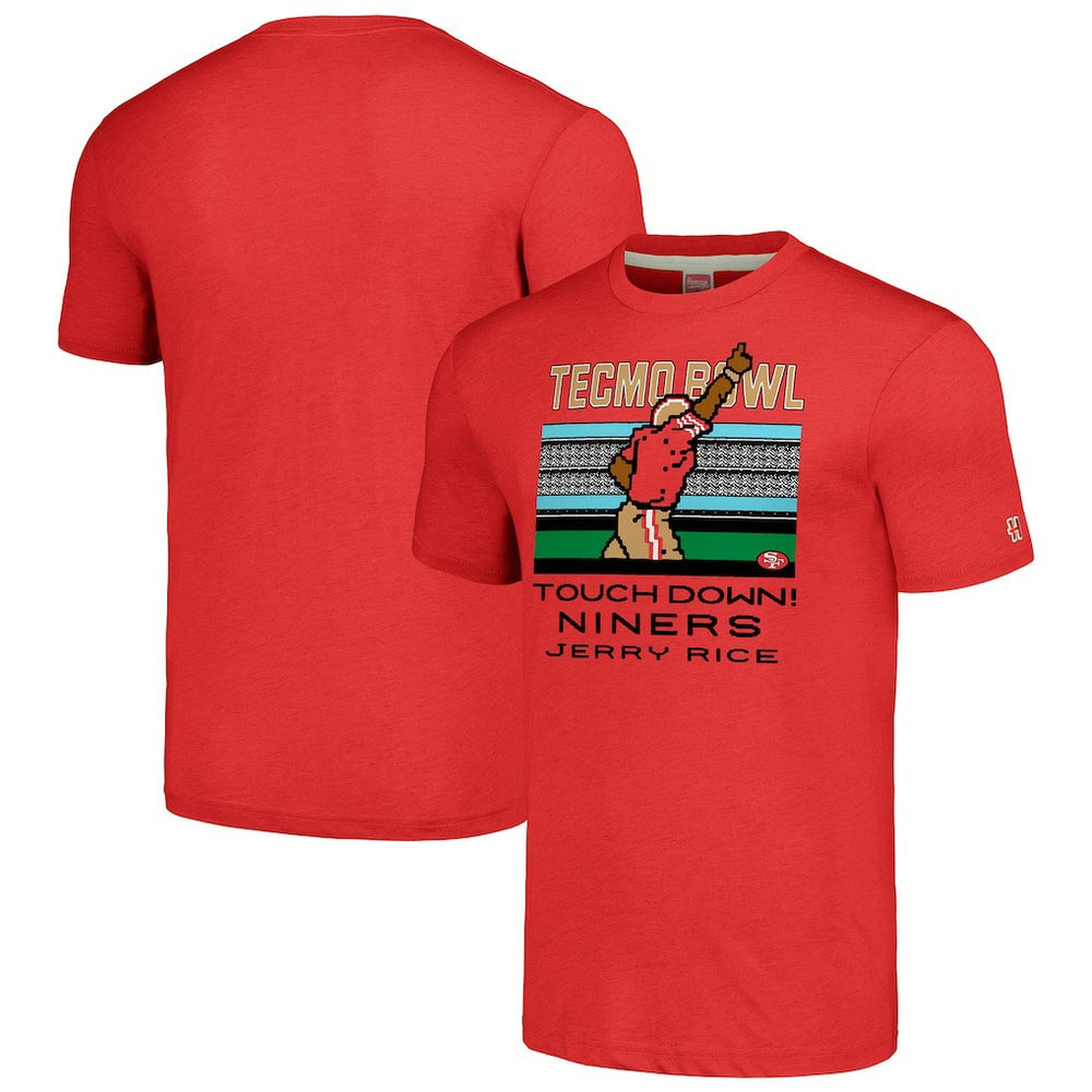 Jerry Rice San Francisco 49ers Homage Unisex Tecmo Bowl Retired Player Graphic Tri-Blend T-Shirt - Scarlet - NFL