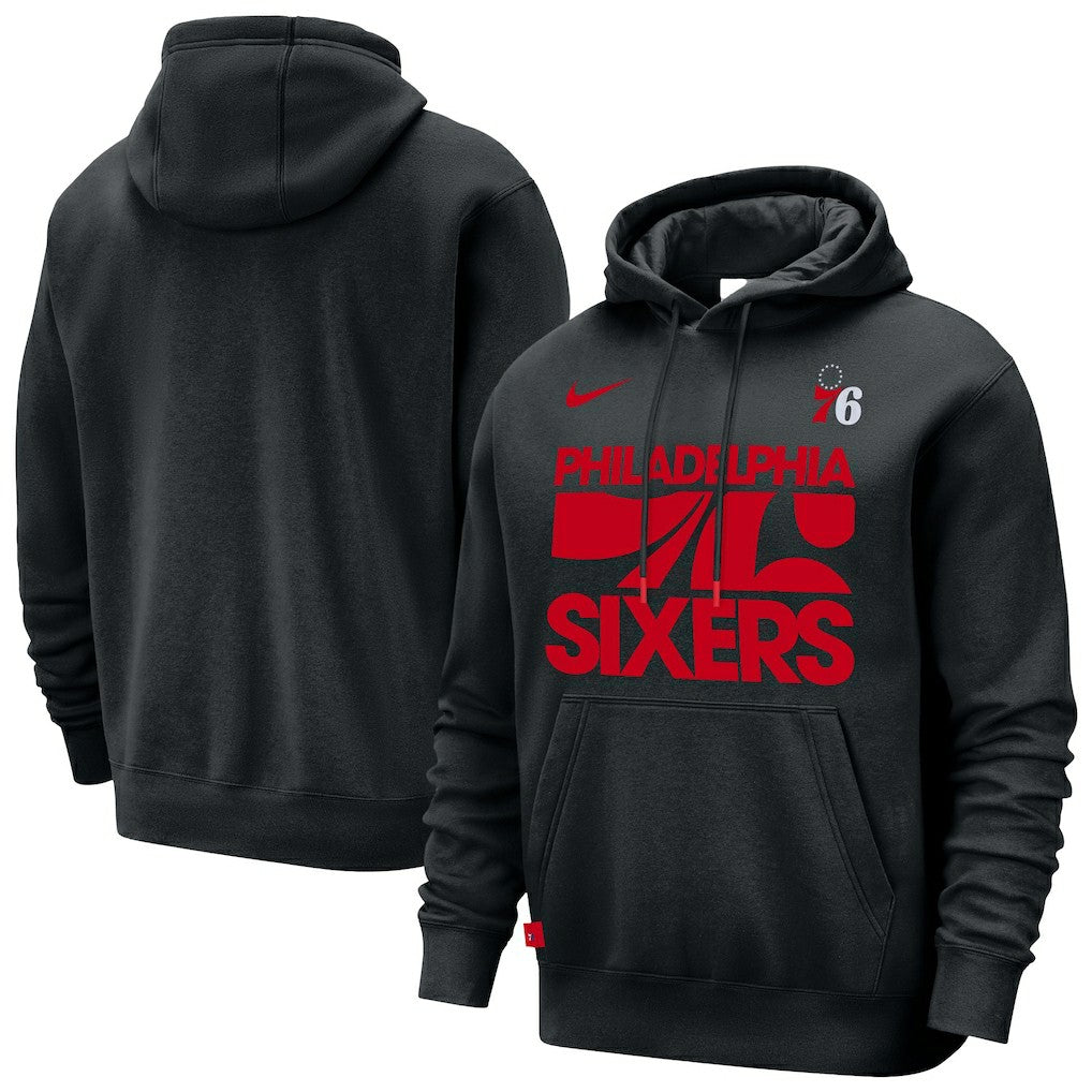 Nike Philadelphia 76ers Courtside Club Pullover Hoodie Black