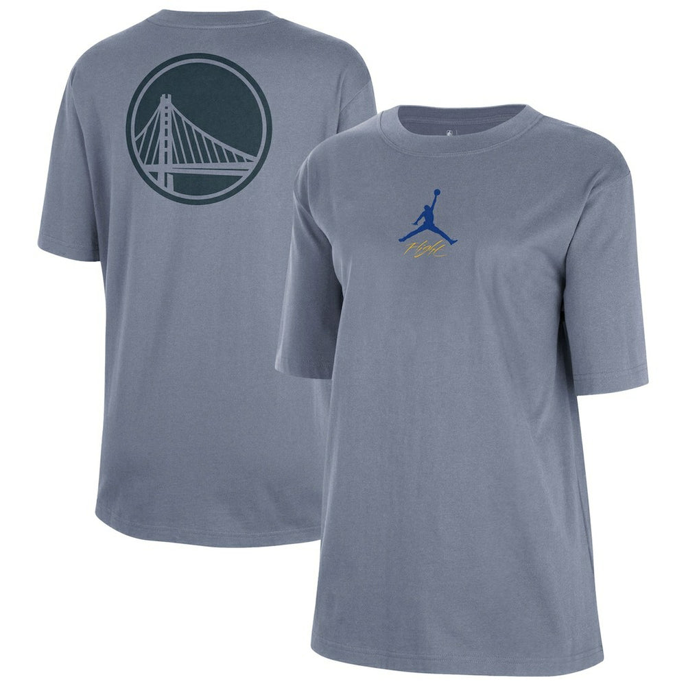 Golden State Warriors Jordan Brand Women's Courtside Statement Edition Boyfriend T-Shirt Ash