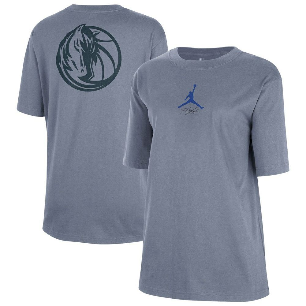 Dallas Mavericks Jordan Brand Women's Courtside Statement Edition Boyfriend T-Shirt Ash