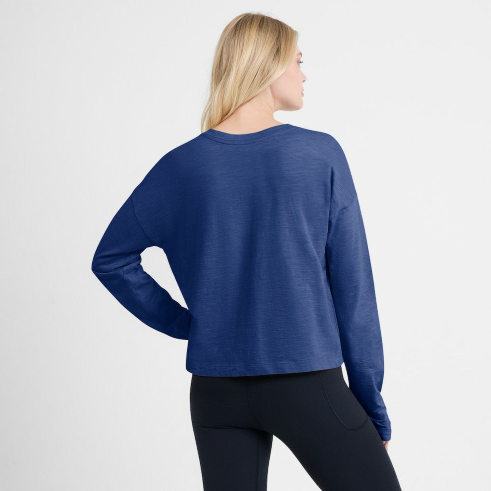 Toronto Maple Leafs Fanatics Women's Oversized All Out Effort Long Sleeve Henley T-Shirt - Blue | Fanatics discount