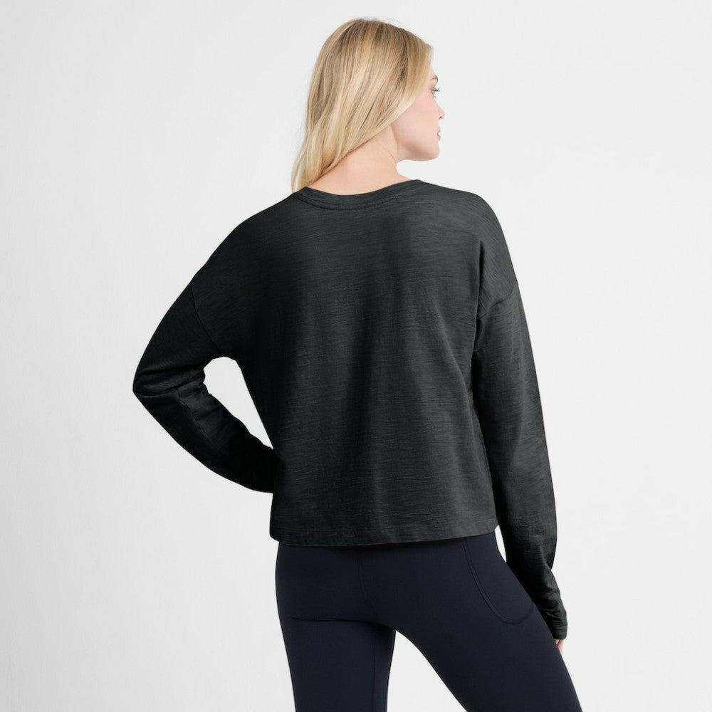 Vegas Golden Knights Fanatics Women's Oversized All Out Effort Long Sleeve Henley T-Shirt - Black | Fanatics Clearance