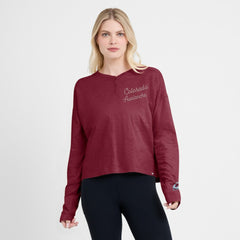 Colorado Avalanche Fanatics Women's Oversized All Out Effort Long Sleeve Henley T-Shirt - Burgundy | Fanatics near me