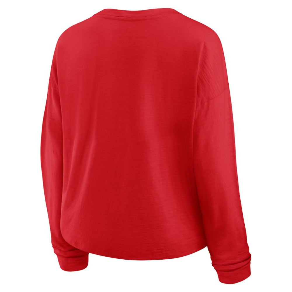 New Jersey Devils Fanatics Women's Oversized All Out Effort Long Sleeve Henley T-Shirt - Red | Fanatics discount