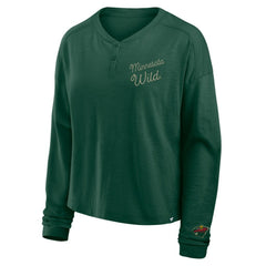 Minnesota Wild Fanatics Women's Oversized All Out Effort Long Sleeve Henley T-Shirt - Green | Fanatics near me