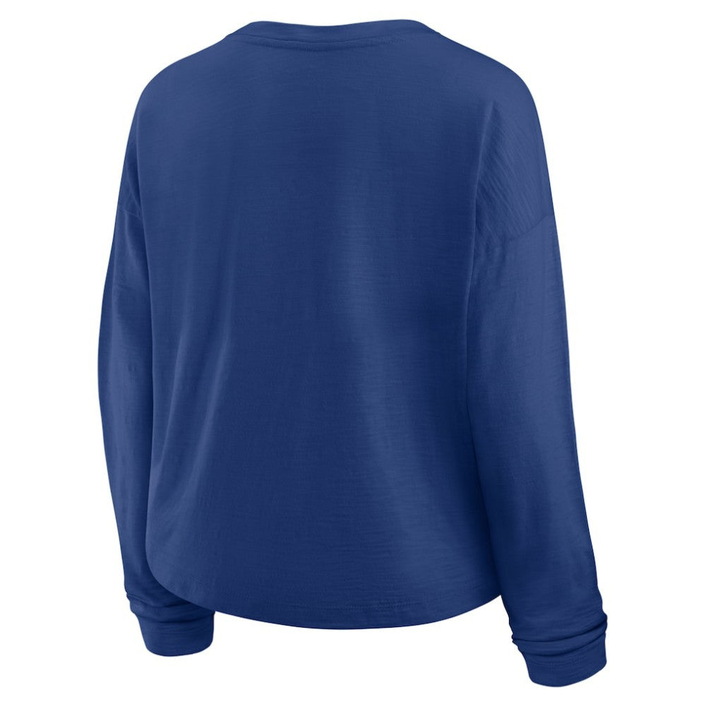 Tampa Bay Lightning Fanatics Women's Oversized All Out Effort Long Sleeve Henley T-Shirt - Blue | Fanatics sale