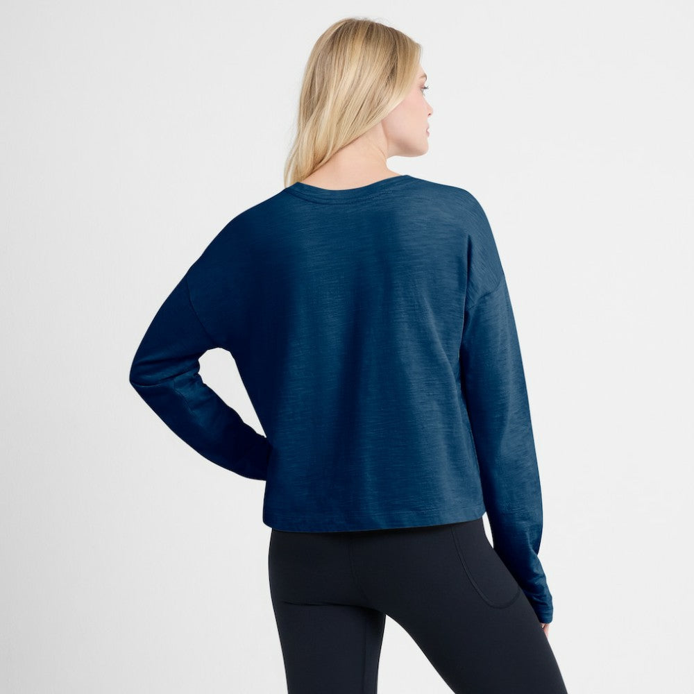 Seattle Kraken Fanatics Women's Oversized All Out Effort Long Sleeve Henley T-Shirt - Deep Sea Blue | Fanatics Lifestyle