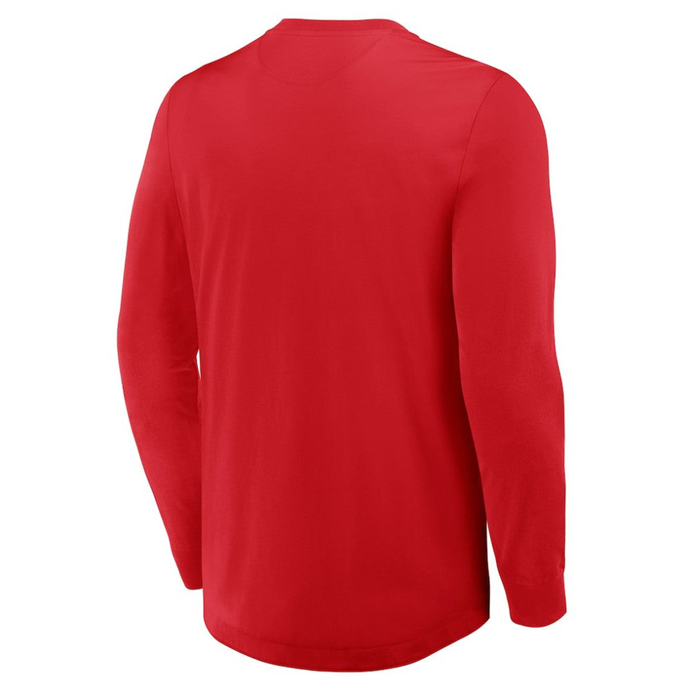 Washington Capitals Fanatics Adrenaline Push Long Sleeve Henley Shirt - Red | Fanatics discount