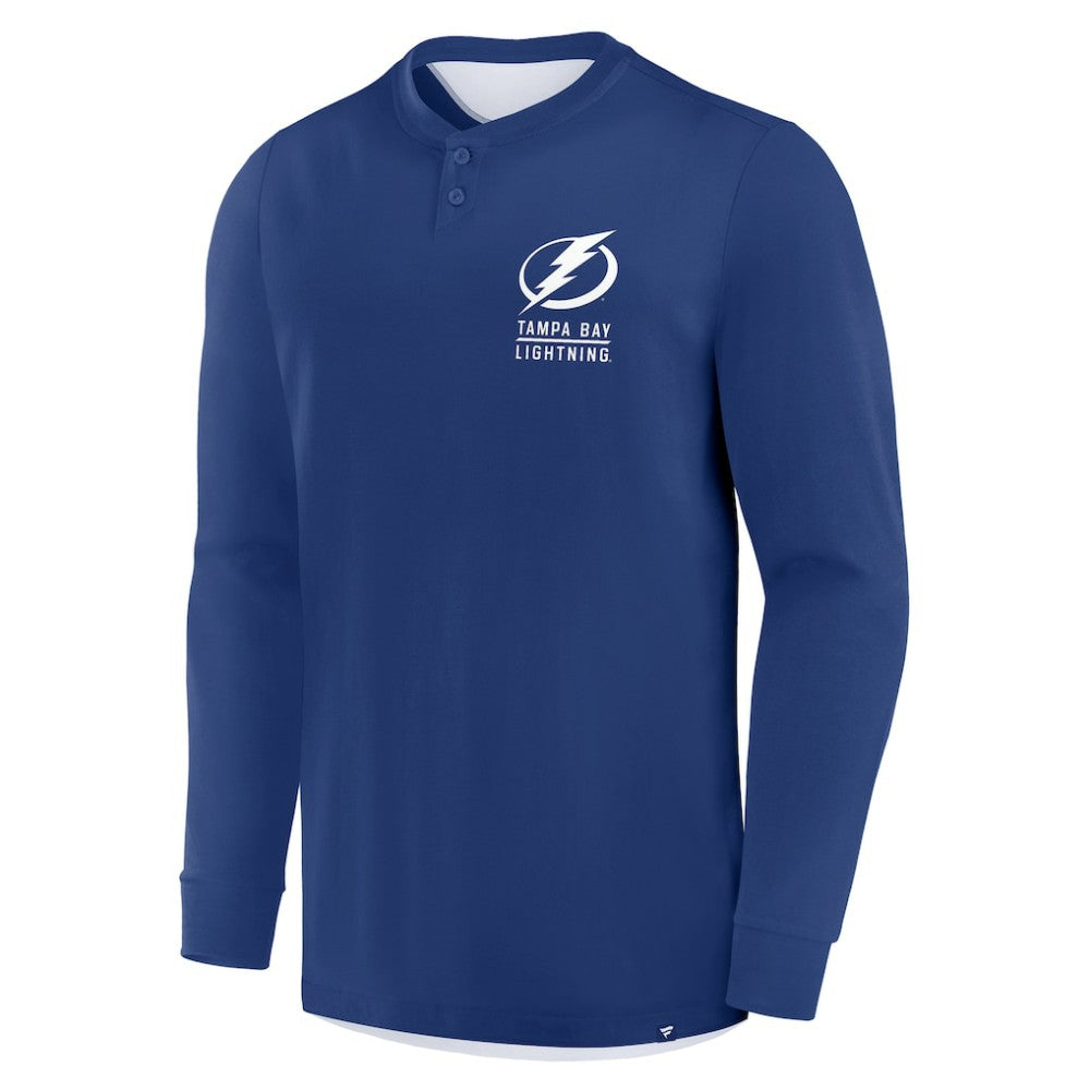 Tampa Bay Lightning Fanatics Adrenaline Push Long Sleeve Henley Shirt - Blue | Fanatics online