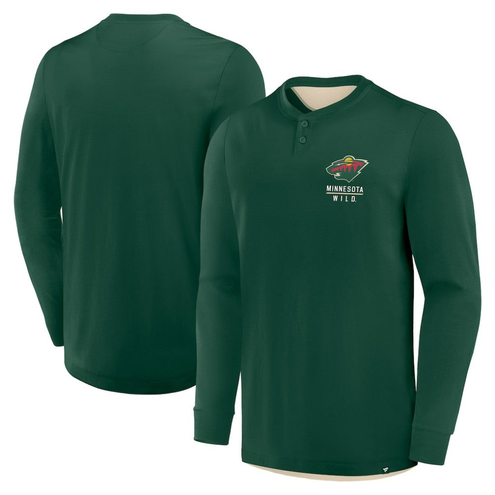 Minnesota Wild Fanatics Adrenaline Push Long Sleeve Henley Shirt - Green | Fanatics Clearance