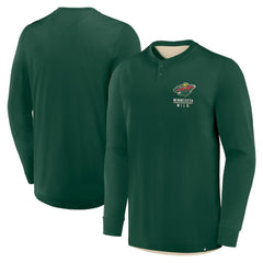 Minnesota Wild Fanatics Adrenaline Push Long Sleeve Henley Shirt - Green | Fanatics Clearance