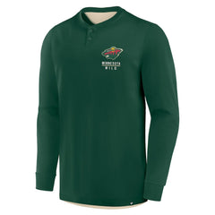 Minnesota Wild Fanatics Adrenaline Push Long Sleeve Henley Shirt - Green | Fanatics Clearance