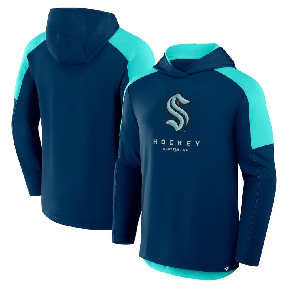 Seattle Kraken Fanatics Meta Game Transitional Pullover Hoodie - Deep Sea Blue | Fanatics Clearance